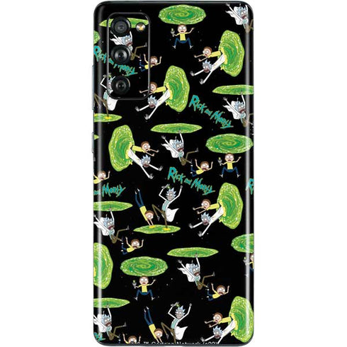 Adult Swim Rick and Morty Portal Pattern Galaxy S20 Fan Edition Skin